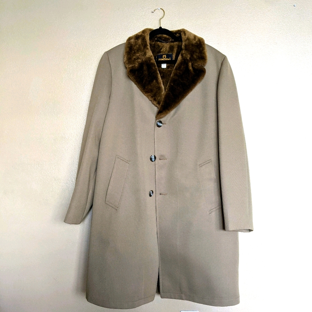 Zero King Vintage Faux Fur Jacket Size 42 Men's